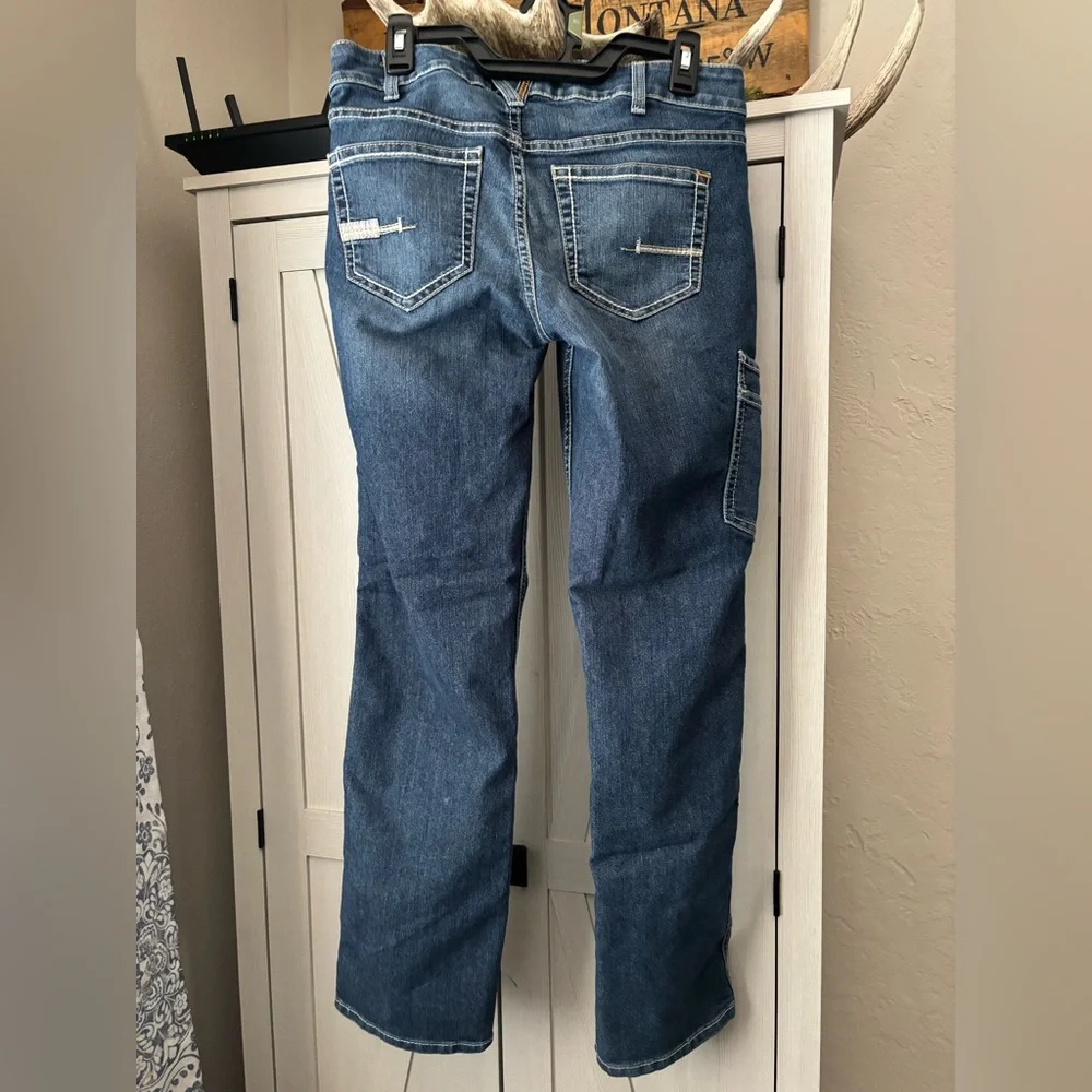 Ariat Rebar Mid Rise Durastretch Nightride Riveter Straight Jean L (fit like R) - Picture 6 of 14